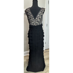 Vintage Lace Tiered Gown Jessica Howard Black Mother Bride Empire Formal 12